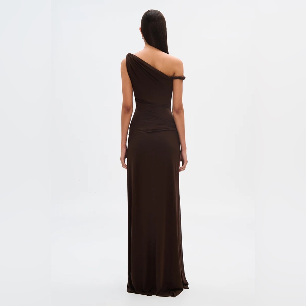 NEW: MISHA 'SISAL' MESH DRESS - US M - ESPRESSO - Picture 5 of 9